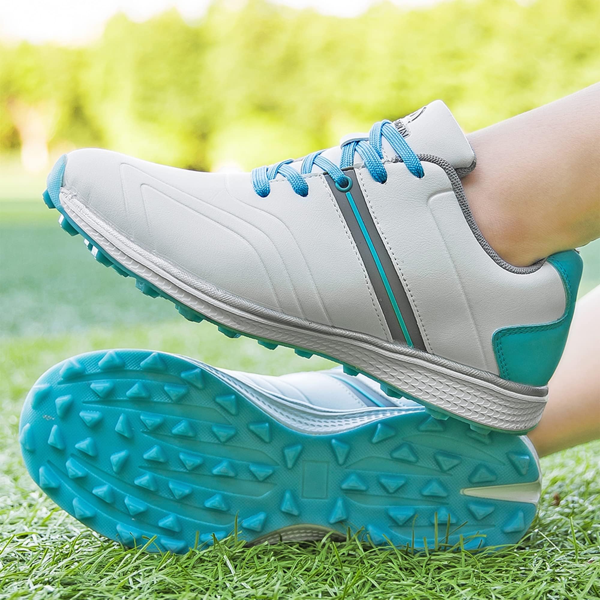 Zapatos de Golf Impermeables para Mujer Zapatillas de Entrenamiento de Golf Antideslizantes Calzados de Golf Femeninos Zapatos Deportivos atléticos con Cordones