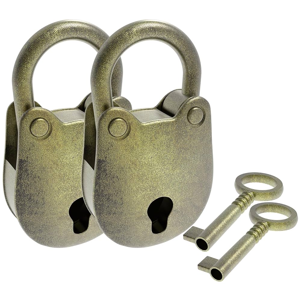 アンティーク　南京錠　鍵レトロ アンティーク 南京錠 鍵 レトロ アンティック風カーリー南京錠