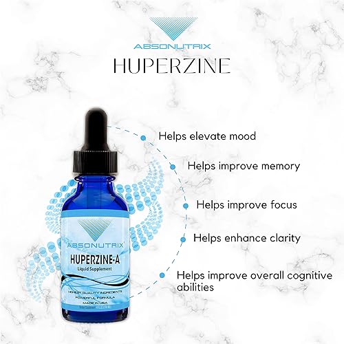 Miniatura 7 de Absonutrix Huperzine-A Suplemento líquido de 400 mcg, 200 porciones por botella de 4 onzas, fabricado en Estados Unidos, absorción rápida,