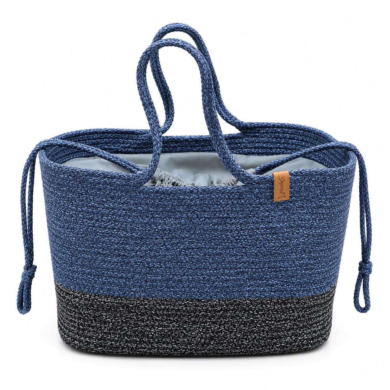 SAPROSE ® Polypropylene Rectangle Tiffin Basket With Cover Carry Bag, Storage Basket, Picnic Basket, Lunch Bag, Tiffin Basket, Handbag for Lunch Box and Water Bottle, (33 x 23 x 23 cm) (Blue)-image-16
