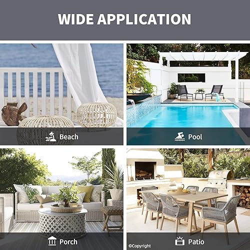 Miniatura 7 de Cortina impermeable para exteriores 52 de ancho x 84 de largo, ojal superior que bloquea la luz solar, cortinas para ventanas, cortinas opacas para