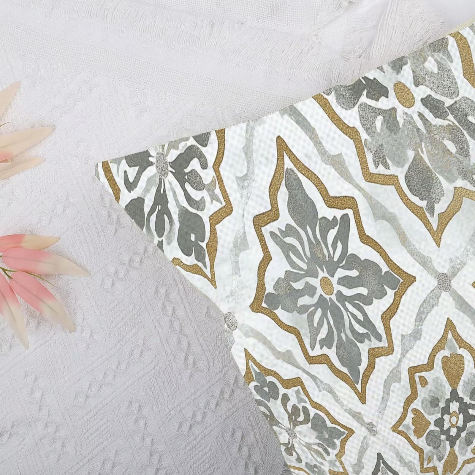 Cuscini Per Divano 50x50cm Set di 4 Cuscini da Esterno Divano Boemo Cuscino Esterno Decorativo in Piazza Estate Lino Impermeabile Cuscino Outdoor Pillowcase, Decorazione Del Giardino Modello R-1