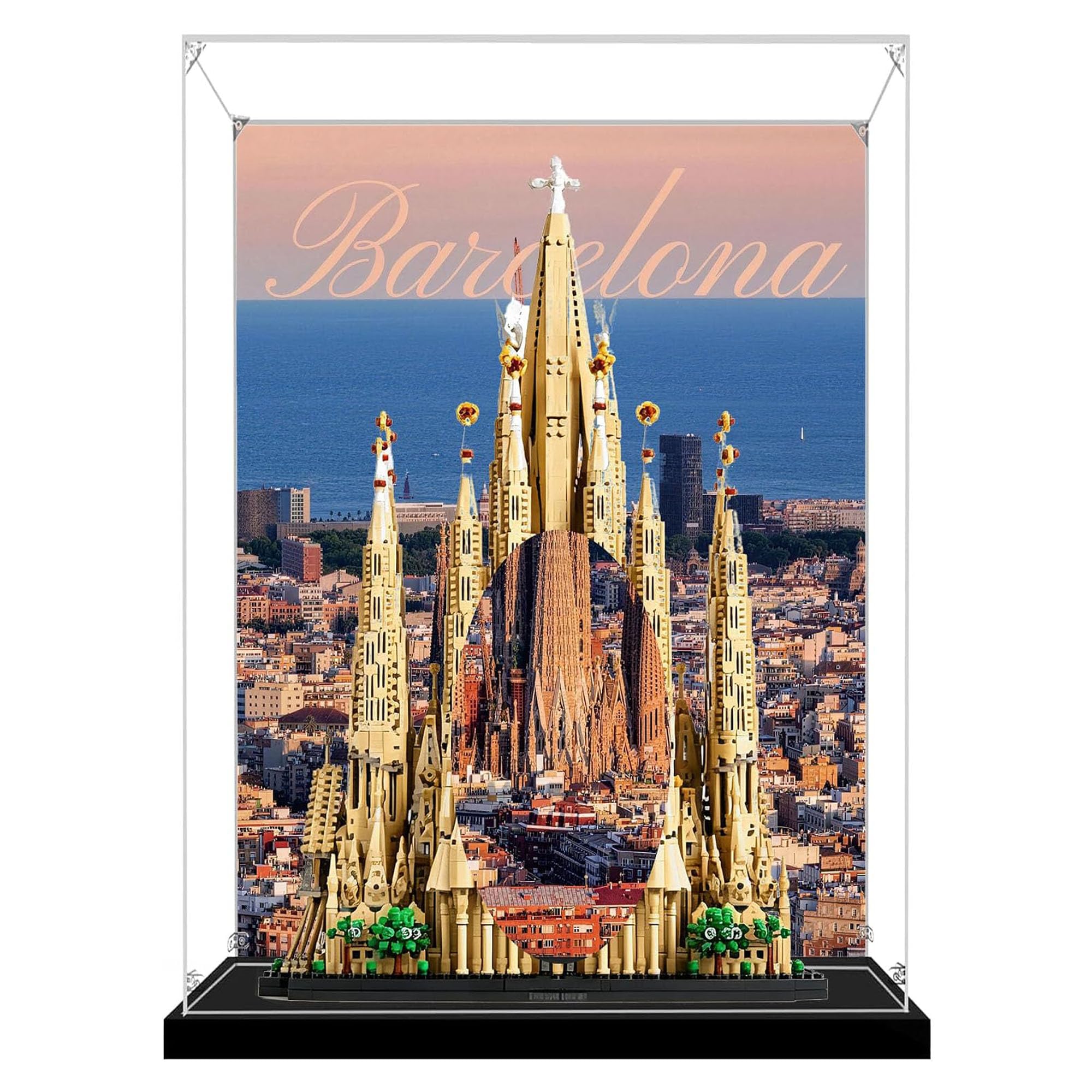 Acrylic Display Case for Le-go 21065 Cathedral Festival, Dustproof Transparent Storage Box, Display Box Compatible with 21065 (Box Only) (Background 3mm C)