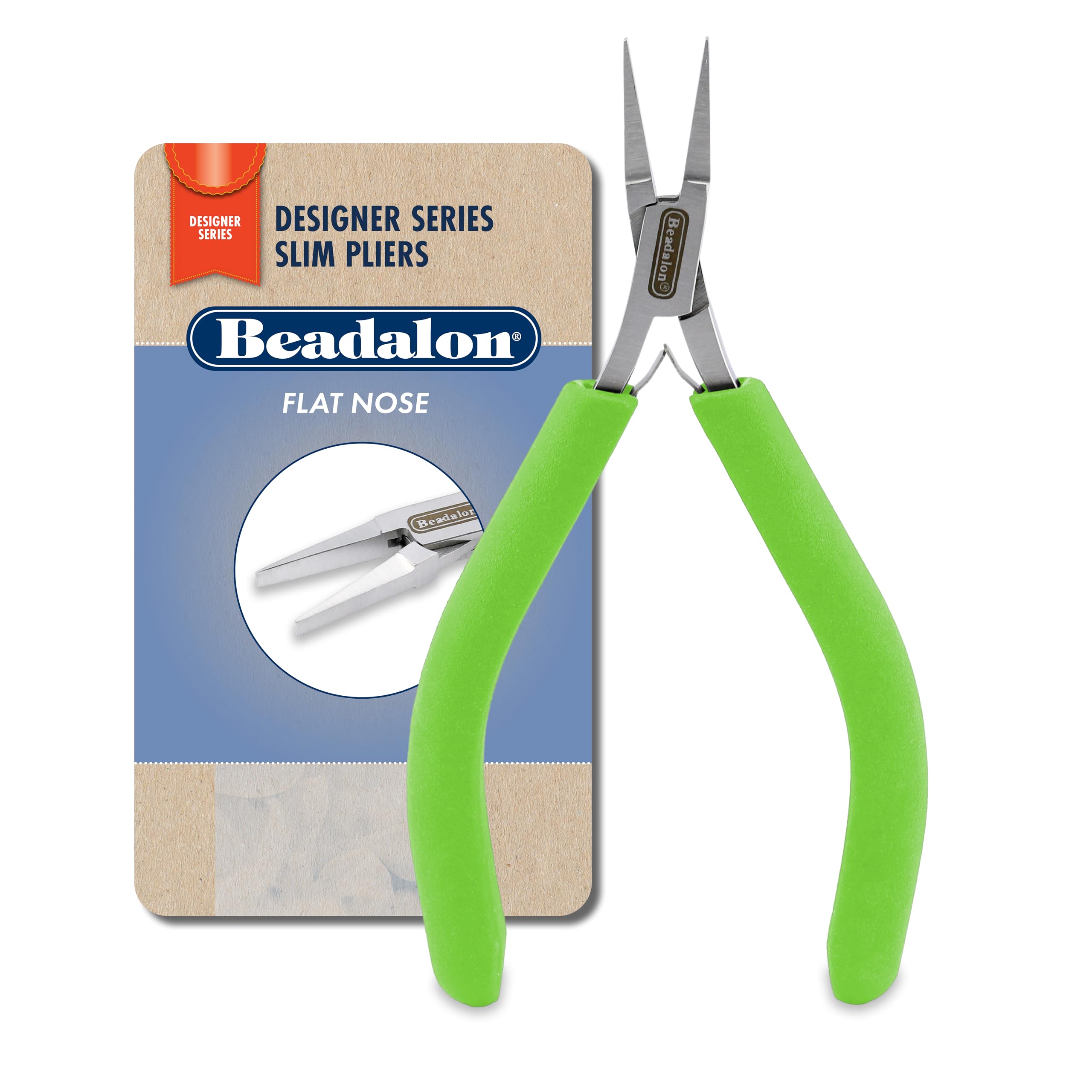 Pince à bec plat mince Beadalon à double ressort pour pliages de fils nets