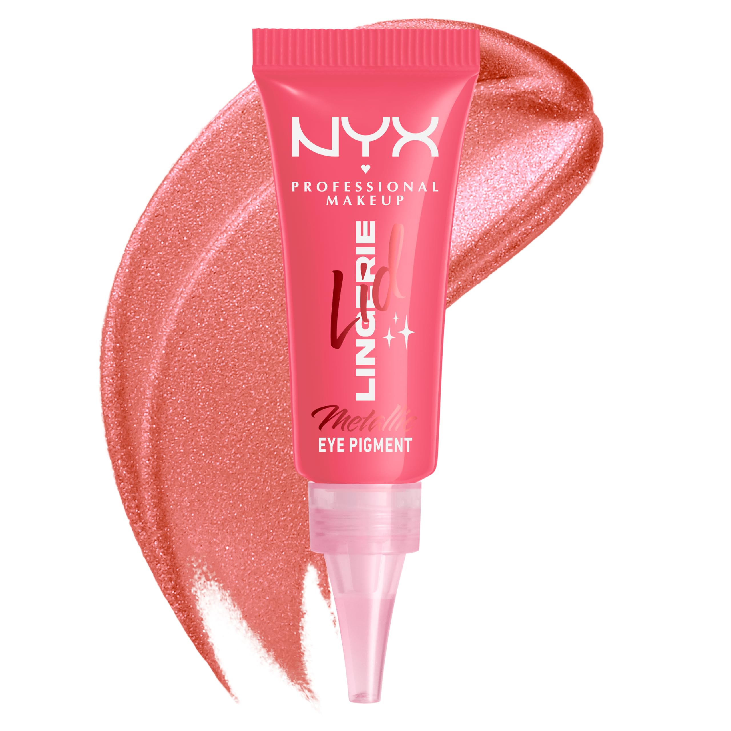 NYX Professional Makeup Lid Lingerie Cream Eye Pigment, Eyeshadow, Up to 24H Wear, Cheeky Coral