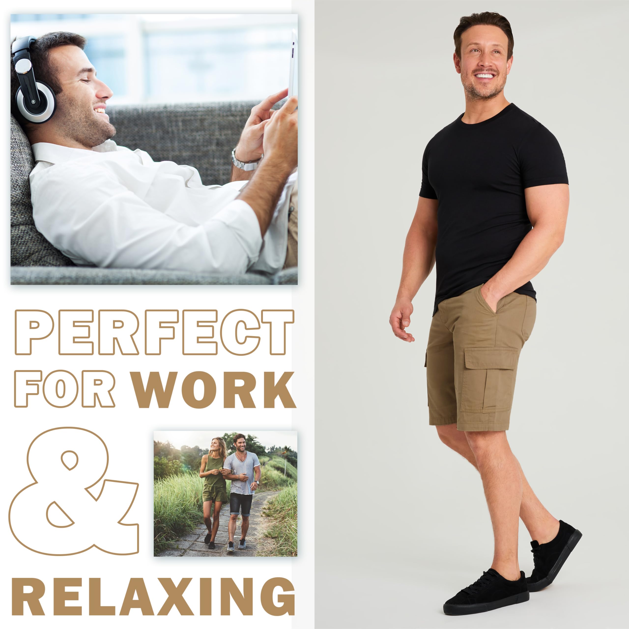 Pantalón Corto de Carga CityComfort para Hombre con Bolsillos