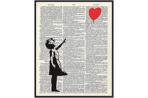 Banksy Girl With Balloon Upcycled Dictionary 8x10 Print