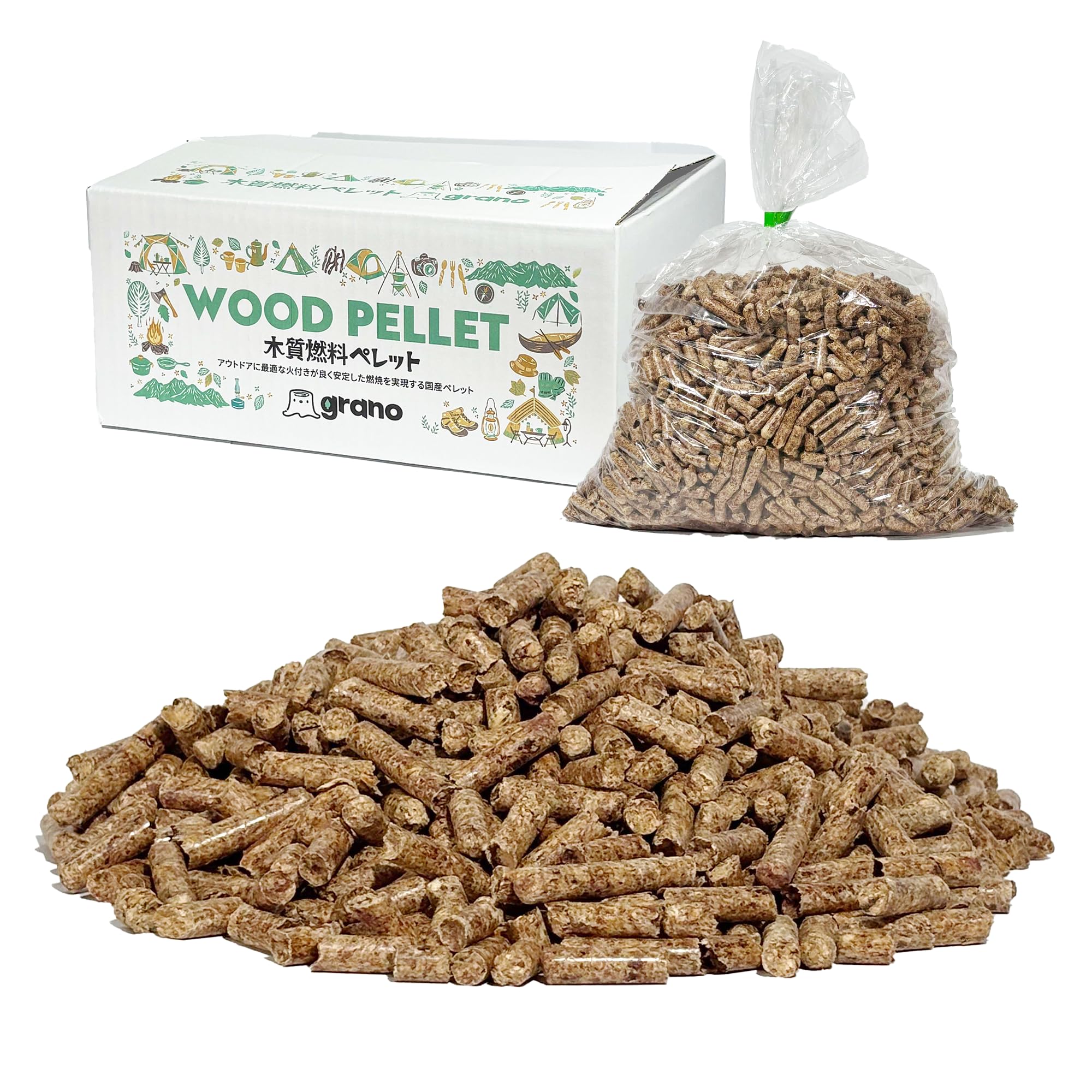 Amazon.co.jp: Grano 固形燃料 猫砂 ペレット 3.3L (2kg) 木質ペレット 