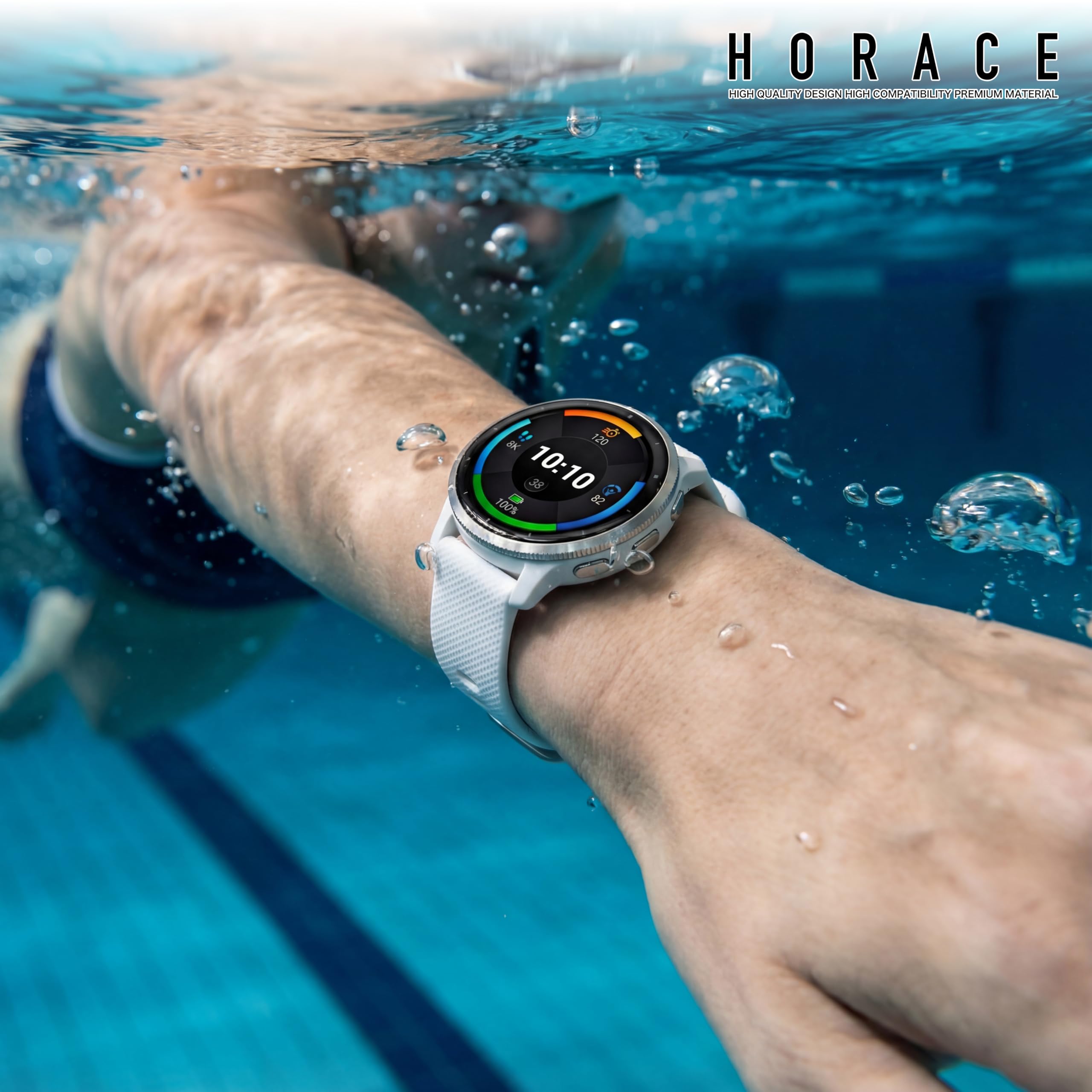 HORACE Silikonowy Pasek do Zegarka 20 mm 22 mm – Miękki, Oddychający, Szybkie Wypinanie, Klamra w Kolorze Paska – Unisex – Kompatybilny z Garminem i smartwatchami