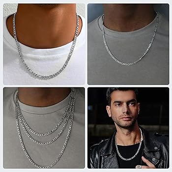 Catena Da Collo Argento Maglia Figaro, Chiusura A Manetta Stampata - Foto 4