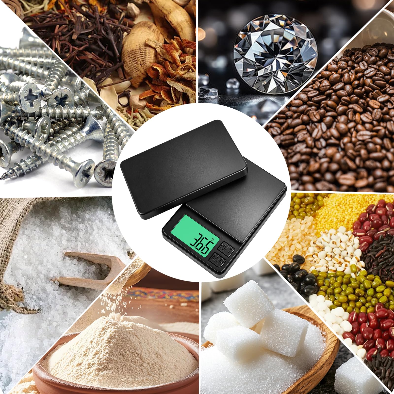 Precyzyjna cyfrowa waga kuchenna do 0,01 g - maks. 1000 g - wielofunkcyjna waga do żywności z wyświetlaczem LCD - idealna do żywności, kawy, biżuterii, medycznych i laboratoryjnych