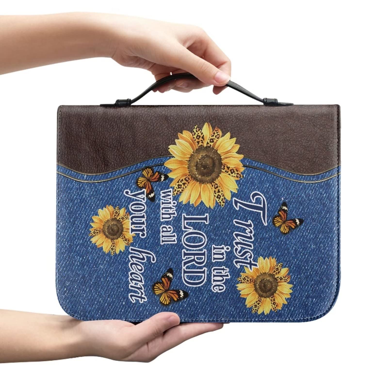Borsa Porta Bibbia Con Stampa Fiori Di Ciliegio - Taglia XXL, Pelle PU, Multifunzione Per Chiesa E Viaggi - Foto 4