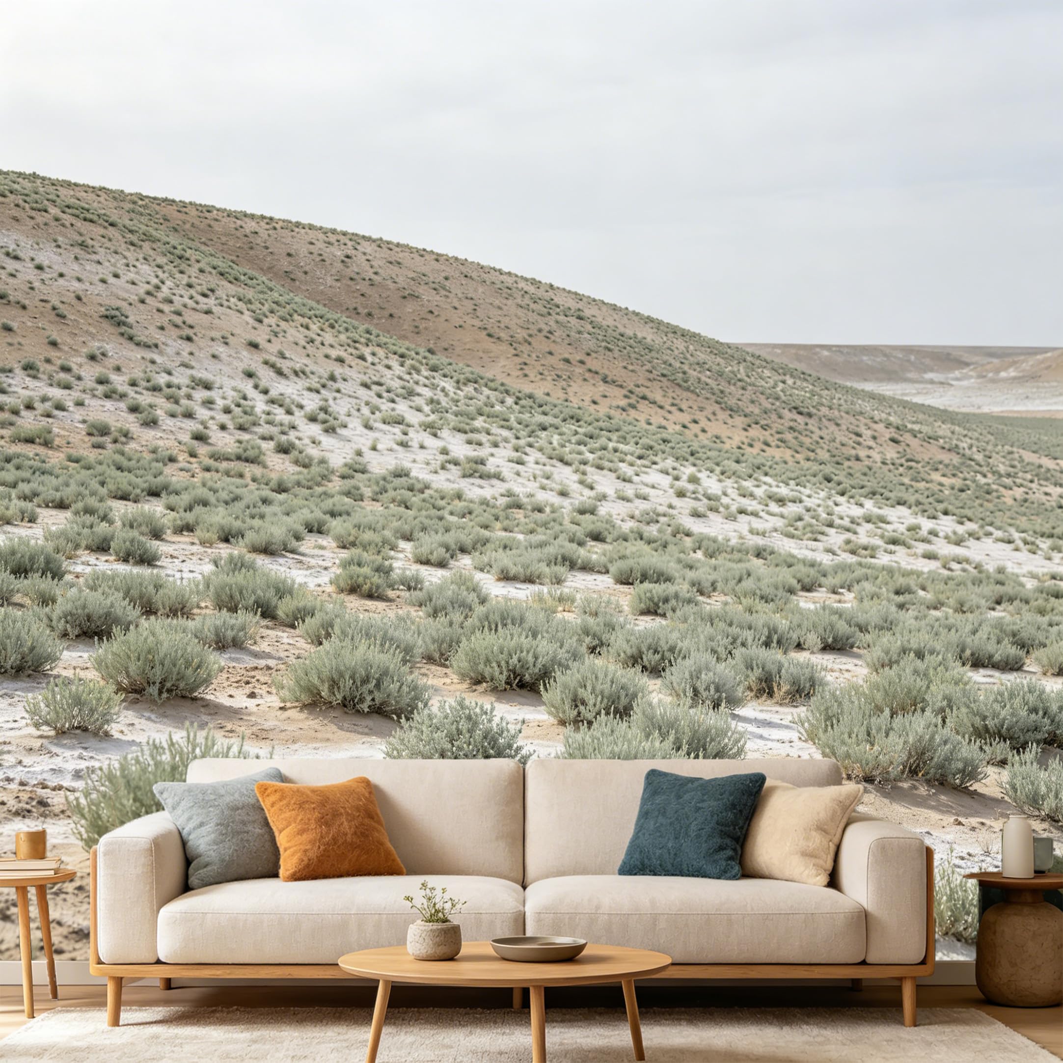 Custom Size Wall Mural Desert Landscape Hills Arid Terrain Nature Scenery SelfAdhesive Art Prints wall Fabric（No PVC） Removable Wallpaper Home Bedroom Decor