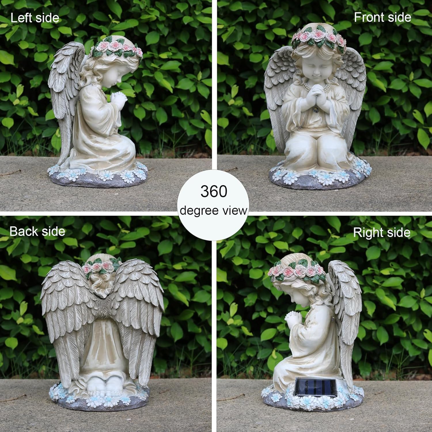 Sharita Praying Angels Figurine,Solar Garden Angel Statues, Waterproof Kneeling Angel Sculpture, Outdoor Decor Ornament for Patio Lawn Yard Balcony, Garden Gift - Image 2