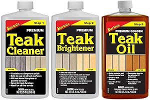 STAR BRITE Teak Care Kit: Premium Marine Grade Teak Refurbishment Trio (081202)