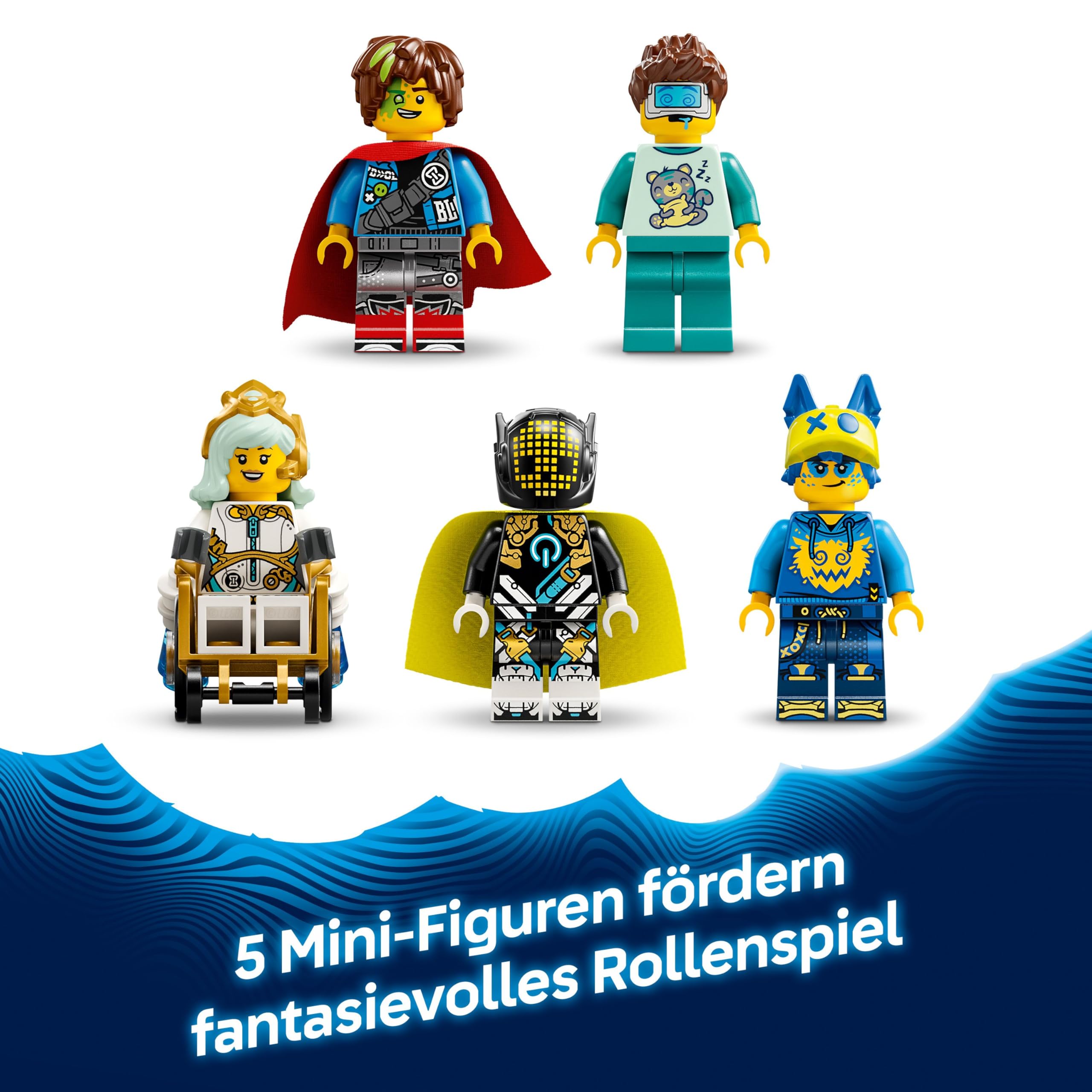 LEGO DREAMZzz Albtraumhai-U-Boot - Modulares Set mit 2 Baumöglichkeiten, 2 abnehmbaren Fluggeräten und 5 Minifiguren, inkl. Mateo und Astrid - Geschenk für Mädchen und Jungen ab 9 Jahren - 71500