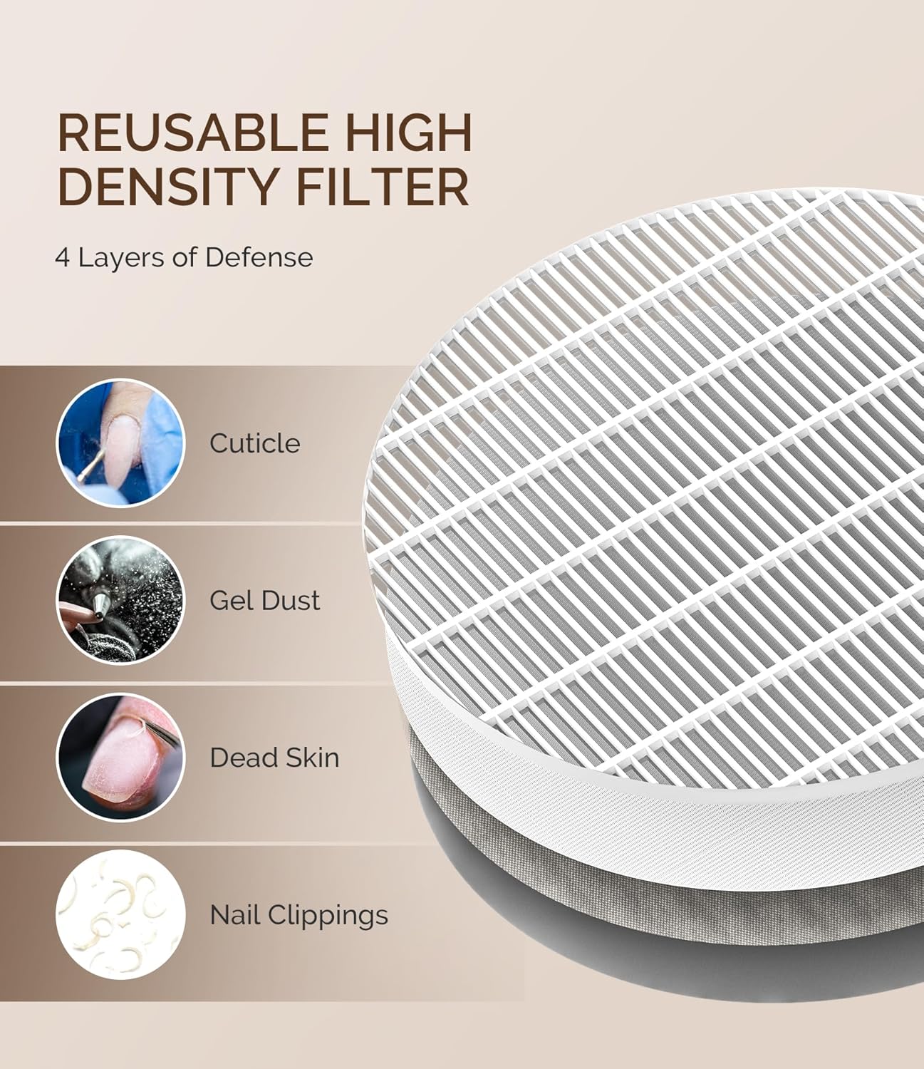 MelodySusie Nail Dust Collector,SproF Professional 4500 RPM Nail Vacuum Fan Vent Dust Collector with 3 Suction,Touch Control,Powerful Suction Nail Tech Tools Manicure Accessories for Nail Salon,Home