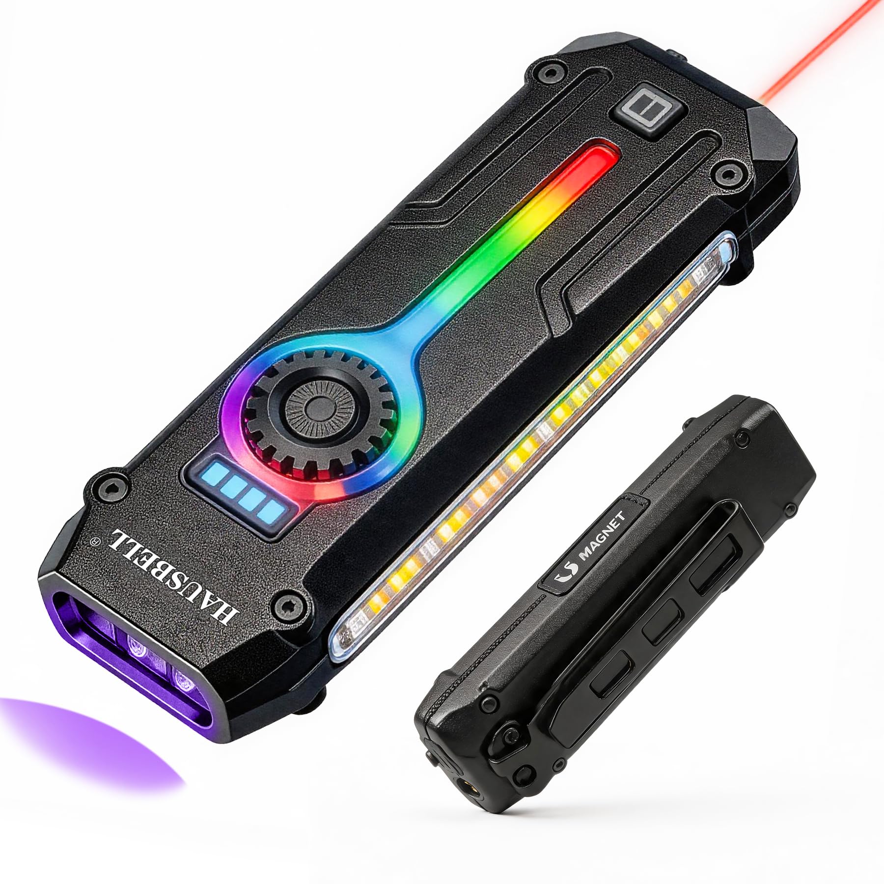 HAUSBELL Flat EDC Flashlight, Rechargeable 1800 Lumens Ultra-Slim
