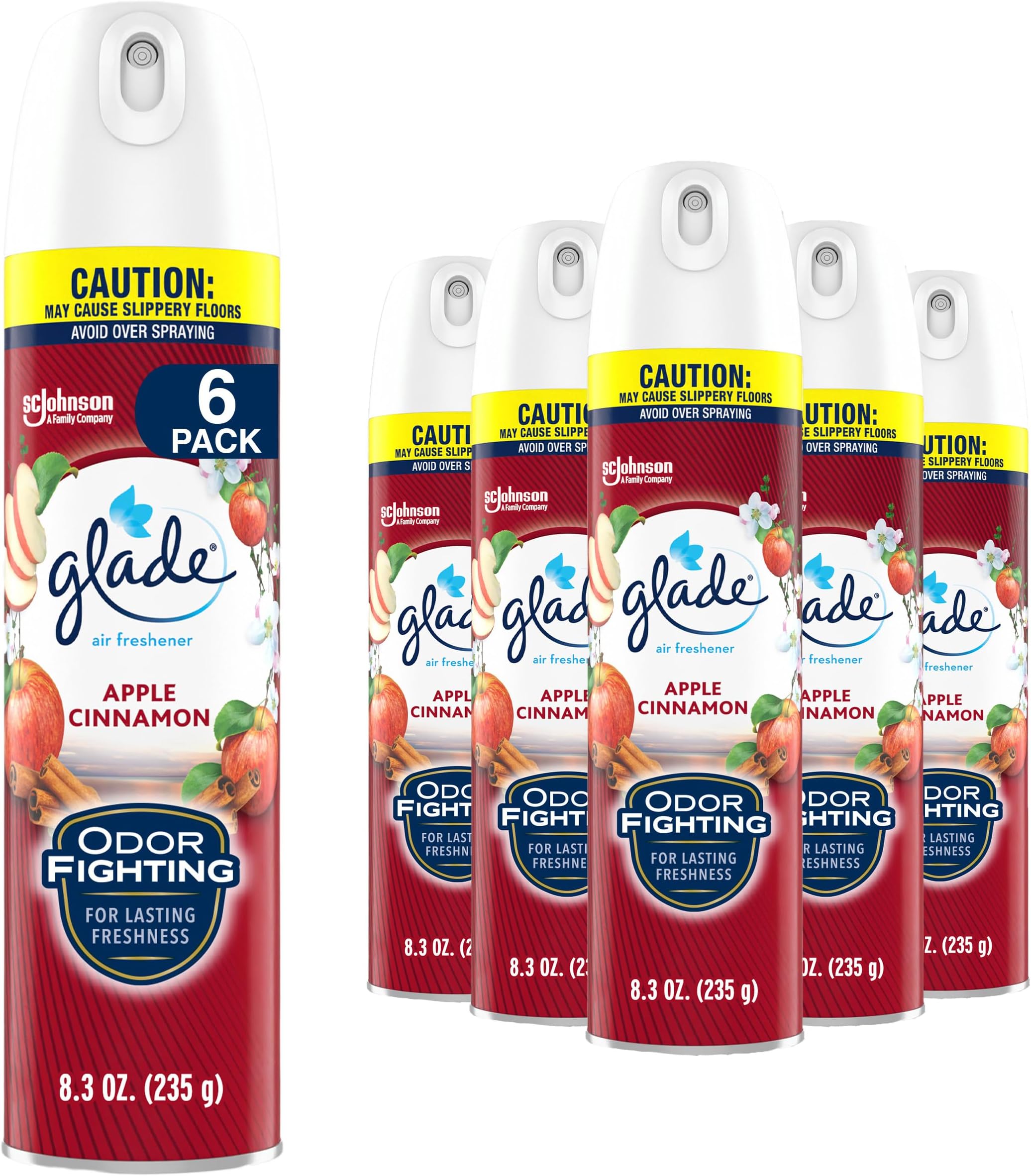 Air Freshener Room Spray, Apple Cinnamon, 8.3 oz, 6 Count
