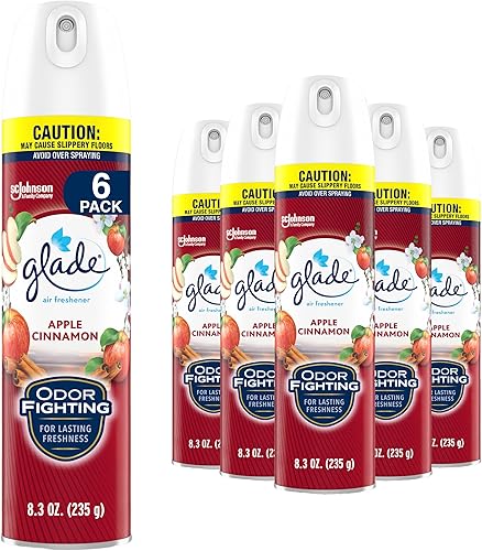 Glade Ambientador en aerosol, manzana y canela, 8.3 onzas, 6 unidades