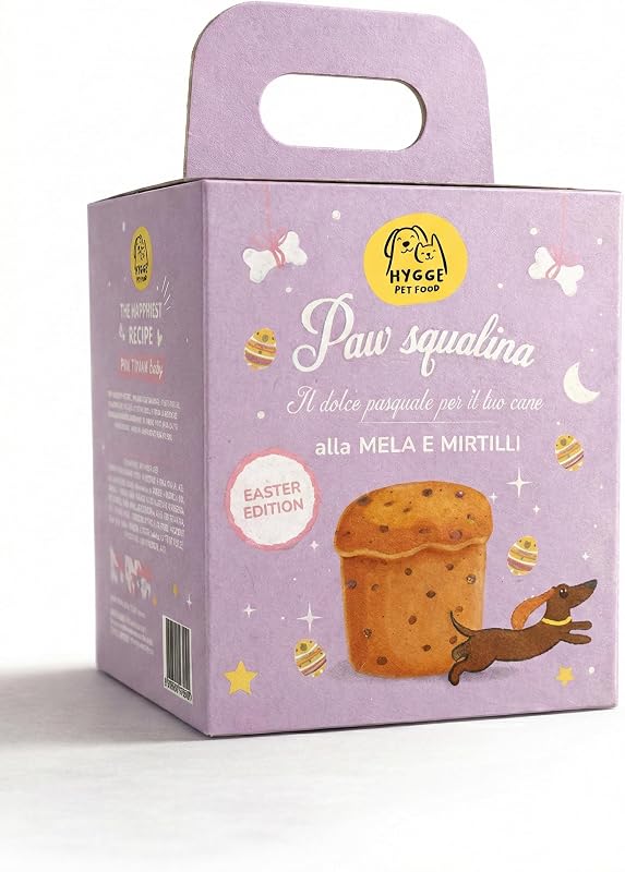 HYGGE PET FOOD Paw Squalina - Easter Cake for Dogs with Apple and Blueberries | Dove for Dogs Easter Edition | Natural and Tasty Snack | Easter Dog Gift Idea | No By-Products - 150g