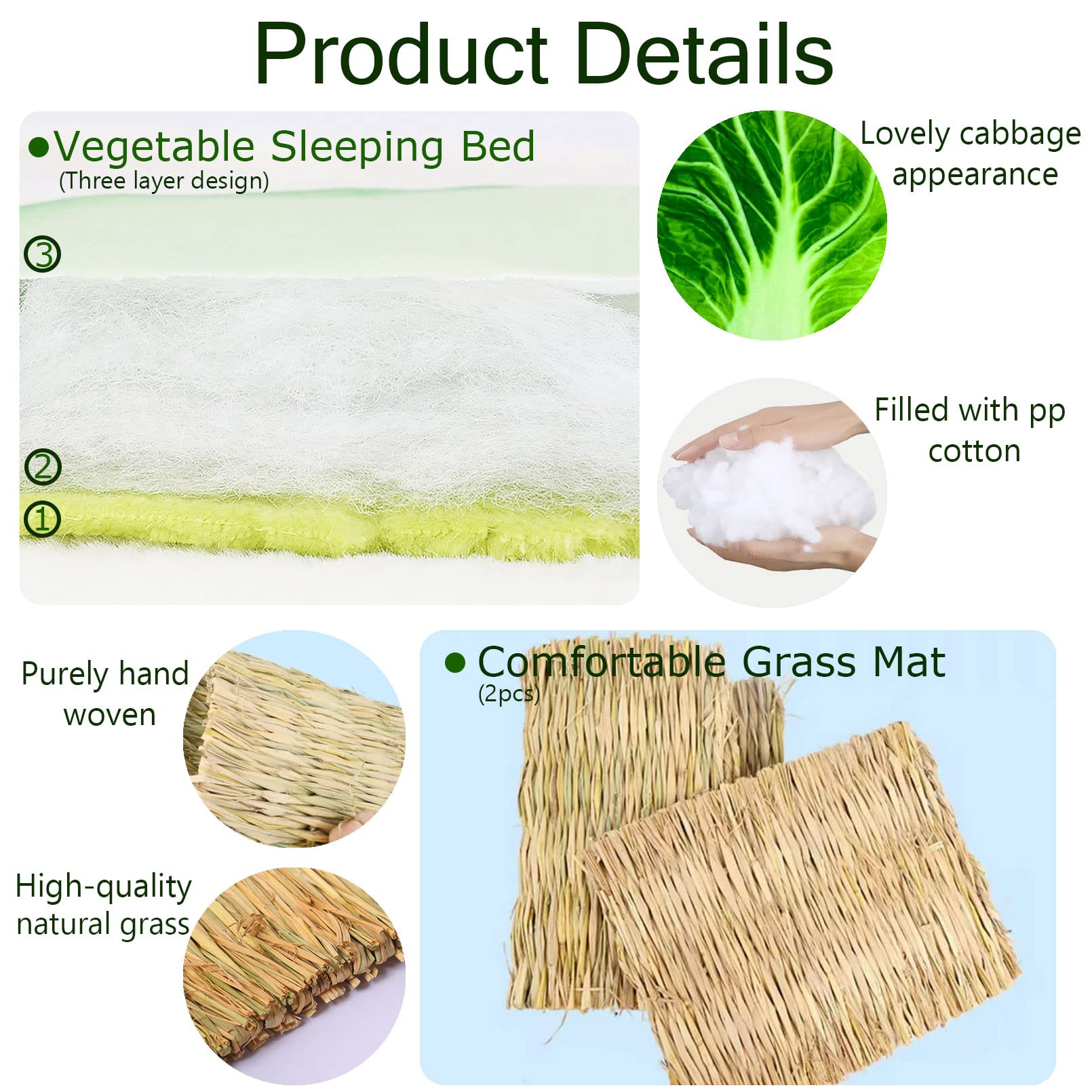 MICOOYO 2 Alfombrillas De Cama De Animales Pequeños, Cama De Conejo De Forro Polar Esponjoso, Alfombrilla Para Mascotas Para Conejo, Cobaya, Ardilla, Hámster (Estrella, 32 X 25 Cm