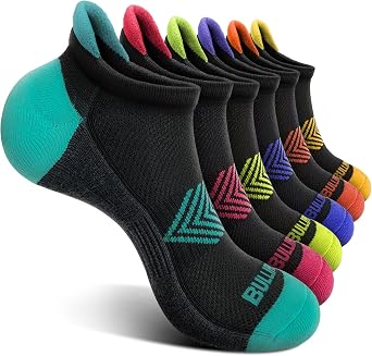 BULLIANT Women Cushioned Running Ankle Socks Anti-Slip Y-Heel No Show 6Pack