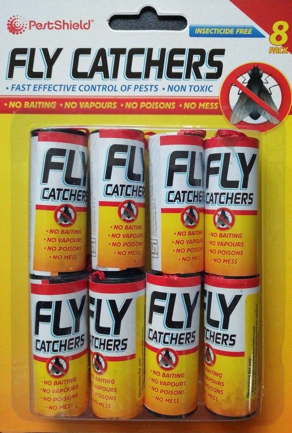 Pestshield, Clear Sticky Paper,Insect Killer Strip Tape, 1 Pack (8 Fly ...