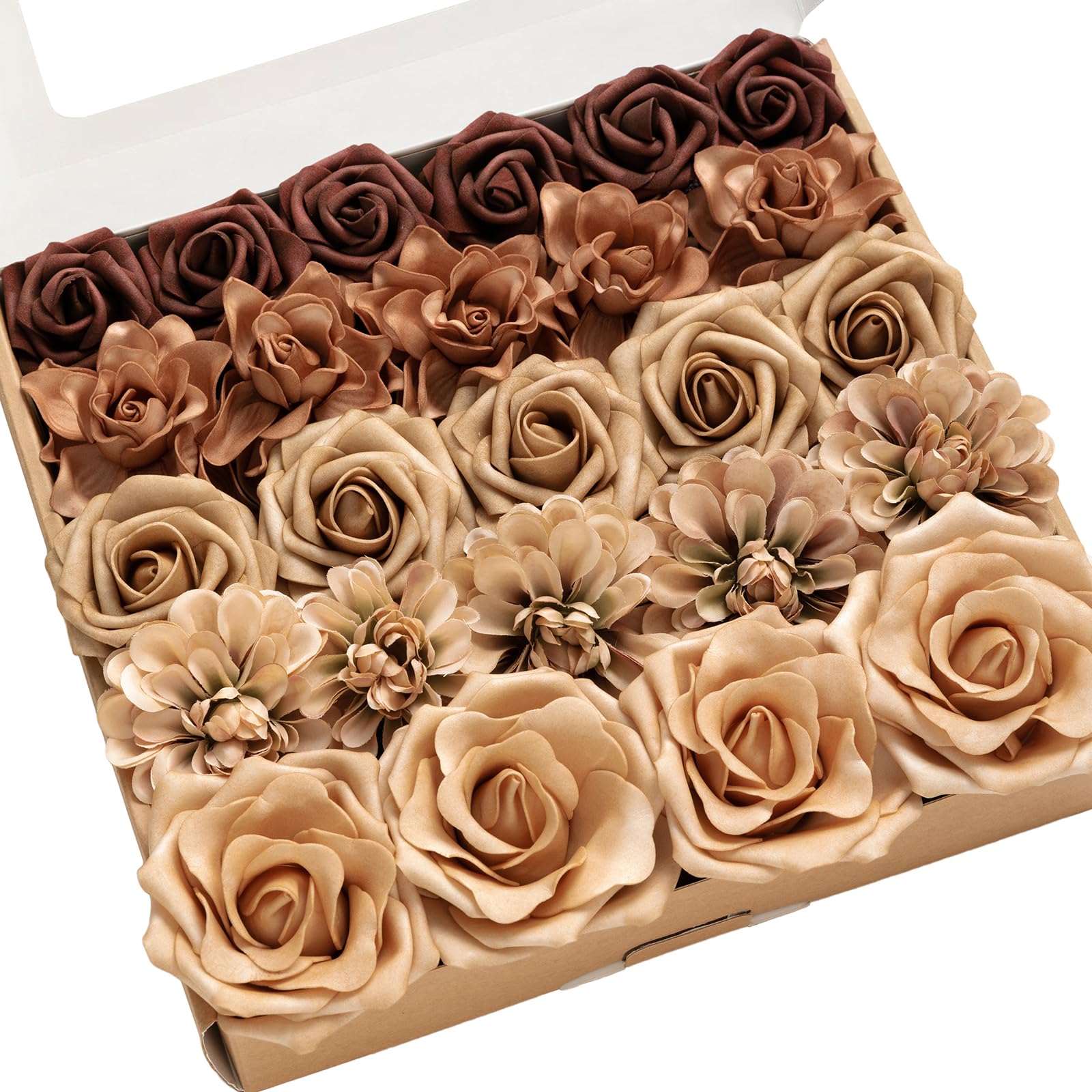Ling's Moment Artificial Flowers - Orange & Dusty Rose -20