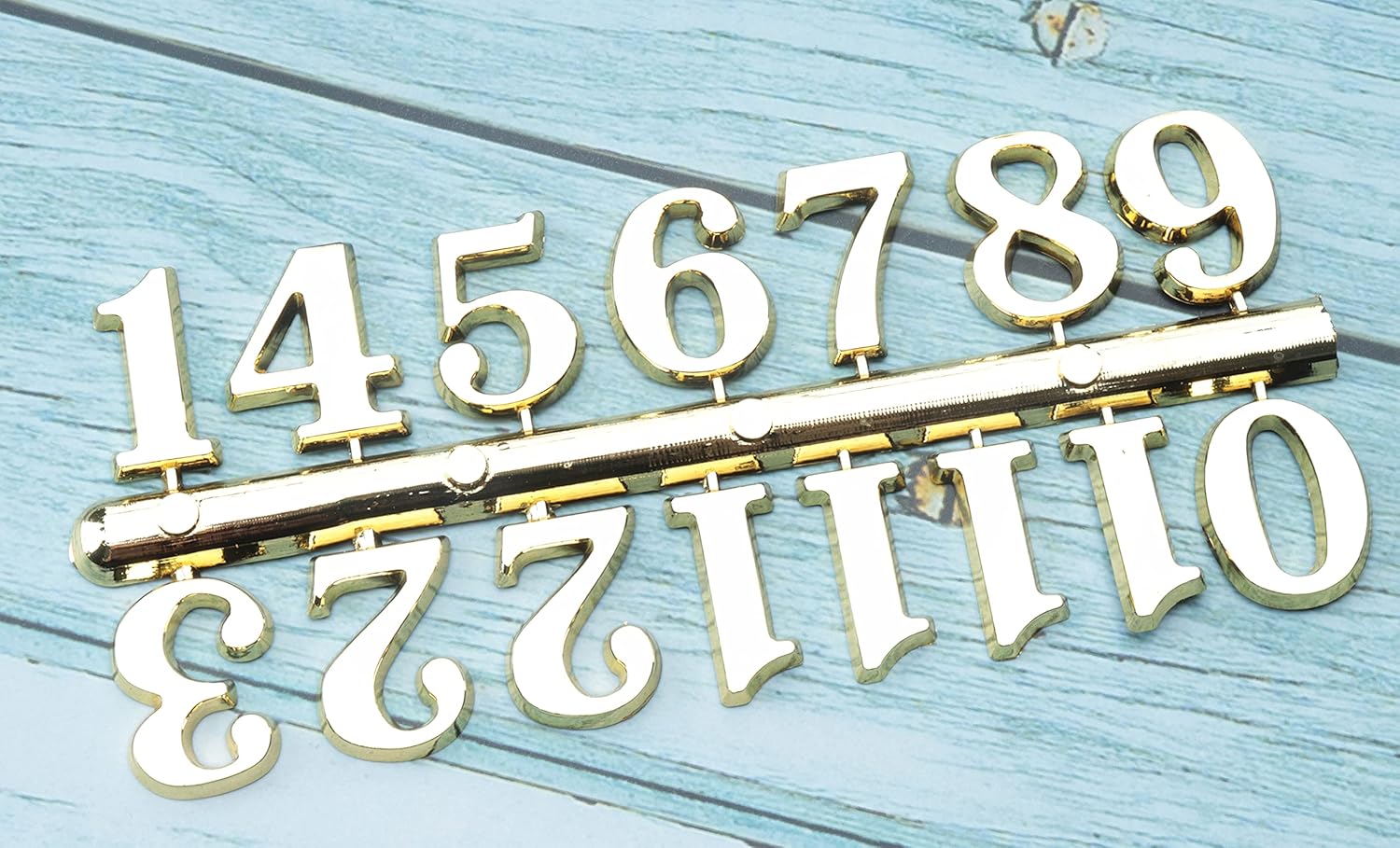 sowaka 2 Pcs Clock Numerals Kit Arabic Number Roman Number Plastic Clock Hands Replacement Parts Accessories for Home Wall Clock Repairing DIY Art Crafting Supplies (Gold)