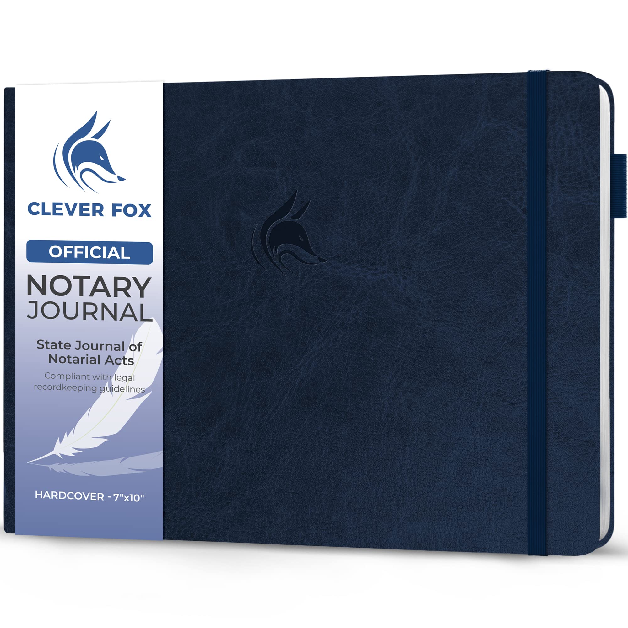 Clever Fox Notary Journal – Horizontal Notary Public Journal of Notarial Acts – Hardcover Notary Log Book – Notary Supplies – 378 Record Entries,