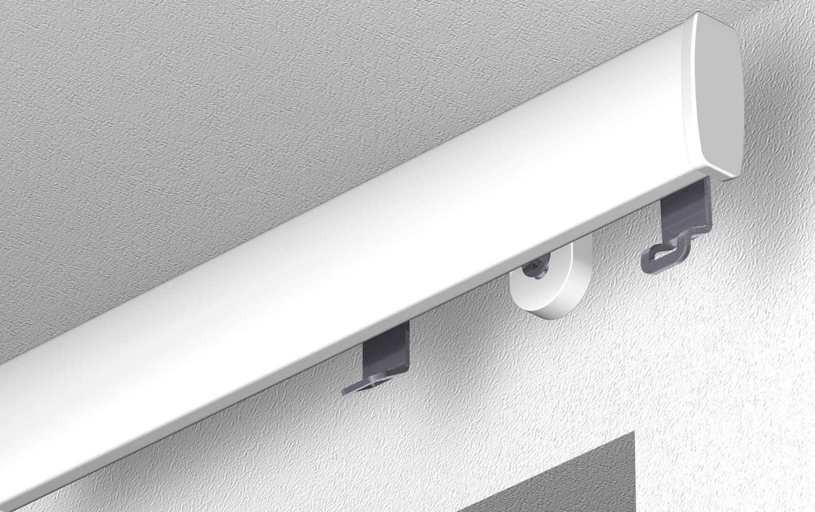 Garduna SmartGlide! | Gardinenschiene | Vorhangschiene | Aluminium weiss | mit hochwertigen Leichtlaufrollen | 240cm (2x120cm)