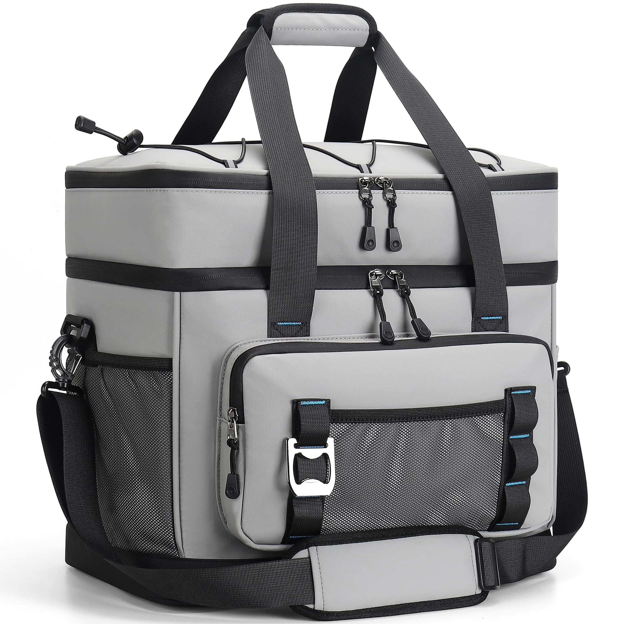 Youngoa Cool Bag, 40L Large Insulated Foldable Cool Box, Waterproof Portable Double Thermal Cooler Picnic Bags