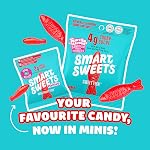 SmartSweets Minis Sweet Poisson, sans gluten, à base de plantes, collations saines pour les adultes & Enfants, Fun Chewy Candy, Basse calories, Bas sucre Snack, Pas d'édulcorants artificiels, Non GMO, 22g Des sacs, paquet de 8