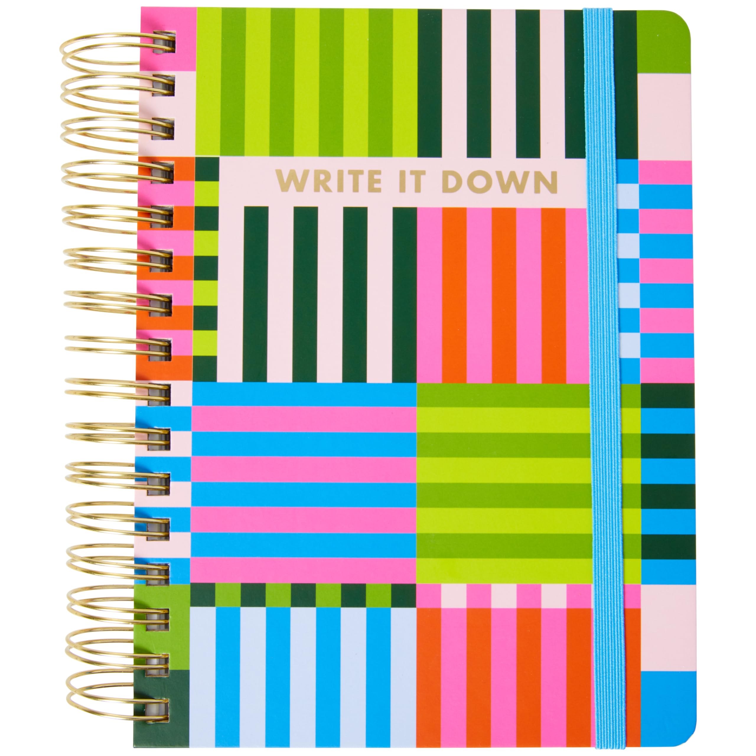 C.R. GibsonMJN2-25648 Signature Bold Stripes Twin Wire 3-in-1 Blank, Dot Grid, and Lined Journal with 480 Pages, 8.5" x 8.5", Multicolor
