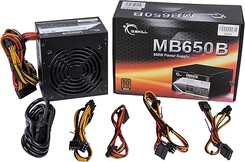 Miniatura 7 de G.Skill MB650B PC PSU 80 Plus Fuente de alimentación ATX semimodular bronce 650 vatios, ventilador de refrigeración silencioso de 4.724 in, 5 años