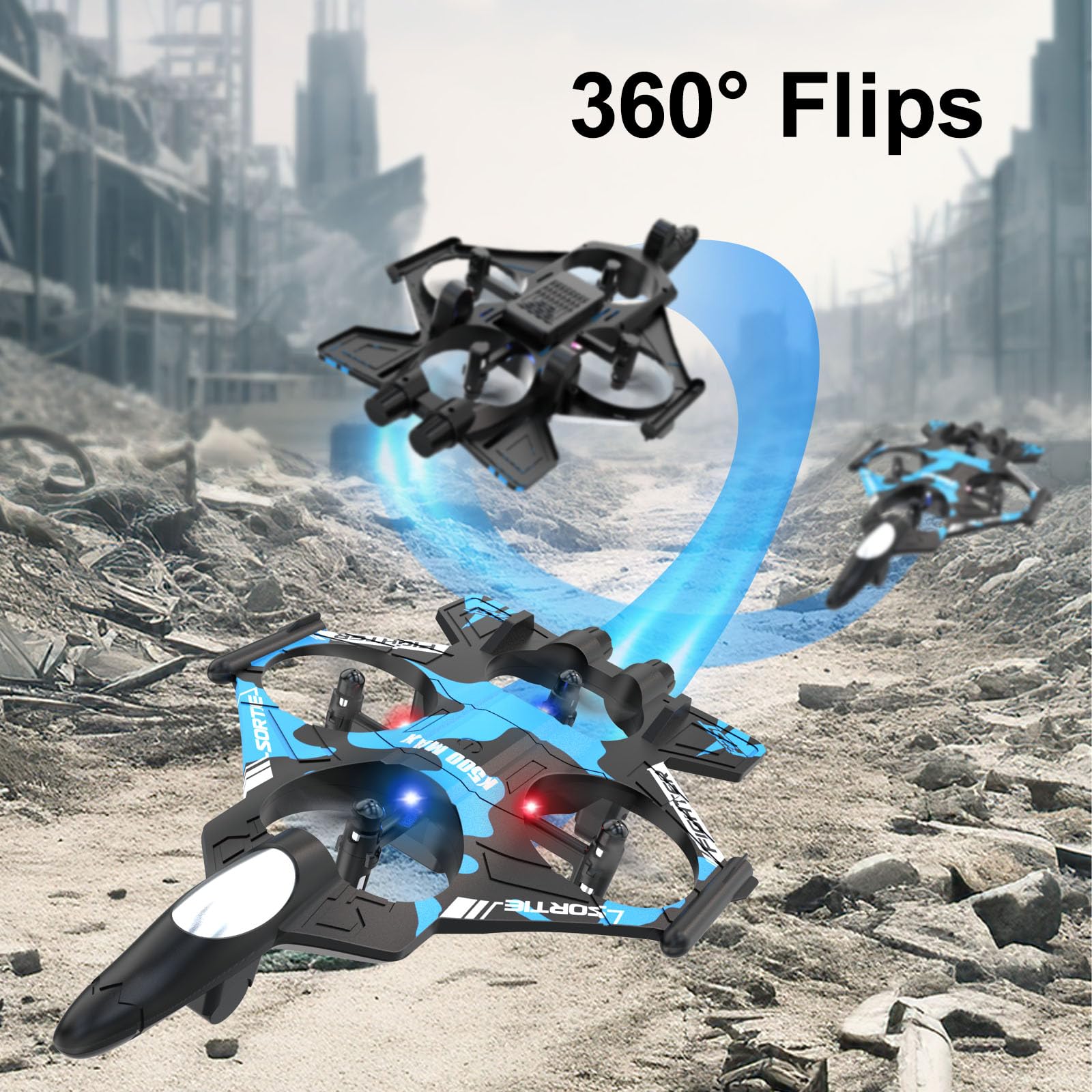 Aereo RC con fotocamera,Schermo incorporato,Nessun telefono necessario,2 batterie