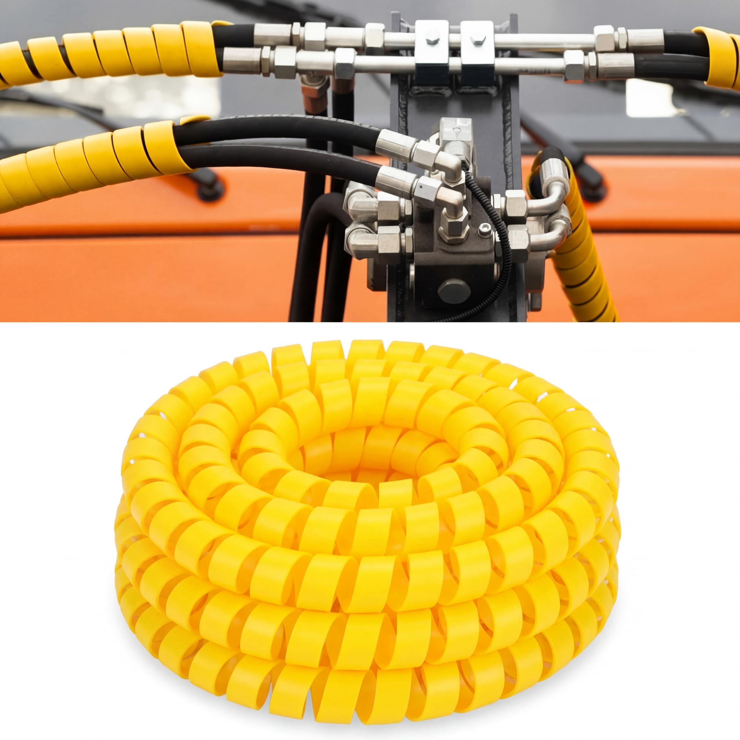 Pangda Cavo per tubo flessibile a spirale da 3,5 m, protezione da 63 cm, manicotto protettivo per tubi idraulici, tubi a spirale resistenti all'abrasione per tubi idraulici, cavi elettrici, automotive