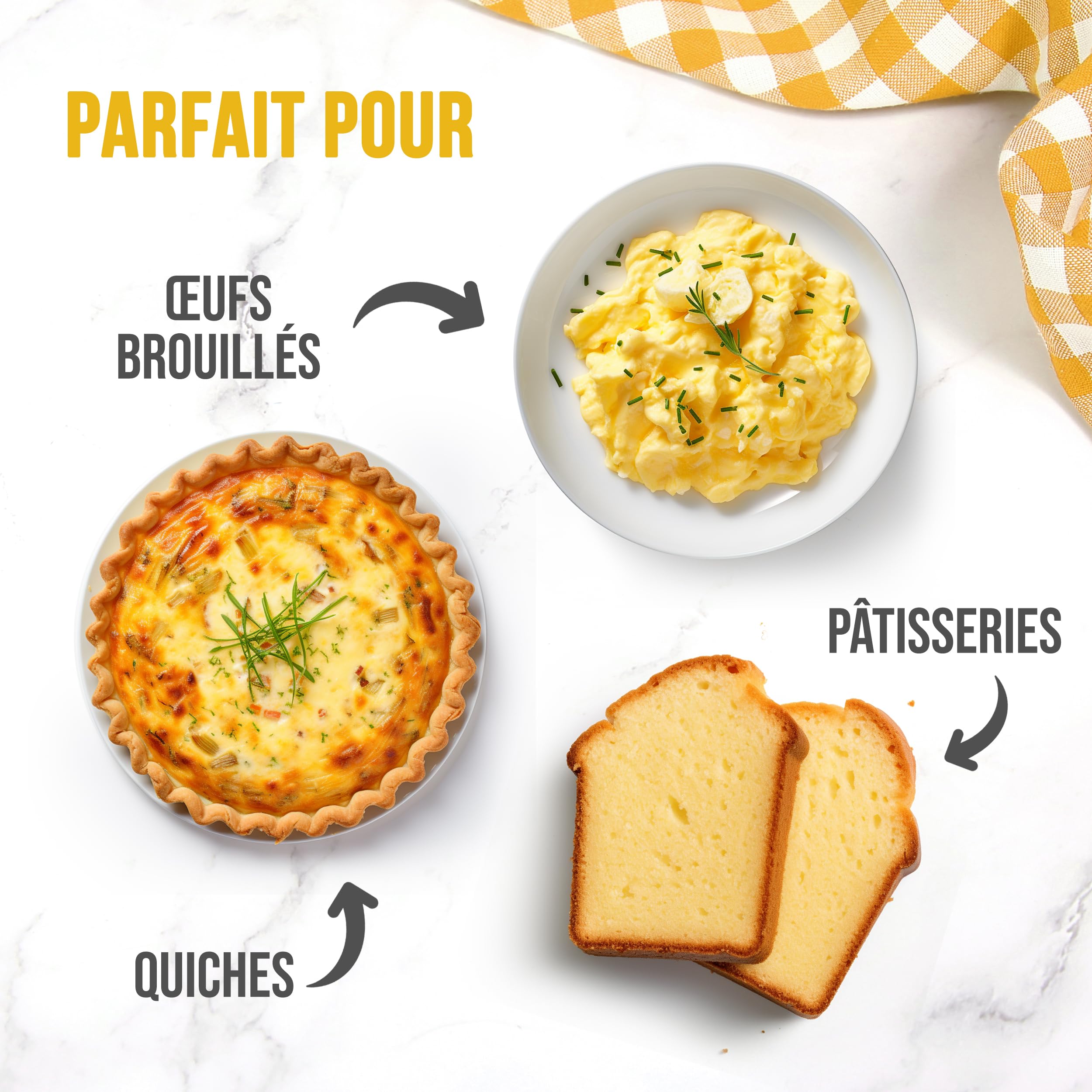 EASY YUMMY - Œuf entier en poudre pour la cuisine (500g), 100% d'œuf en poudre