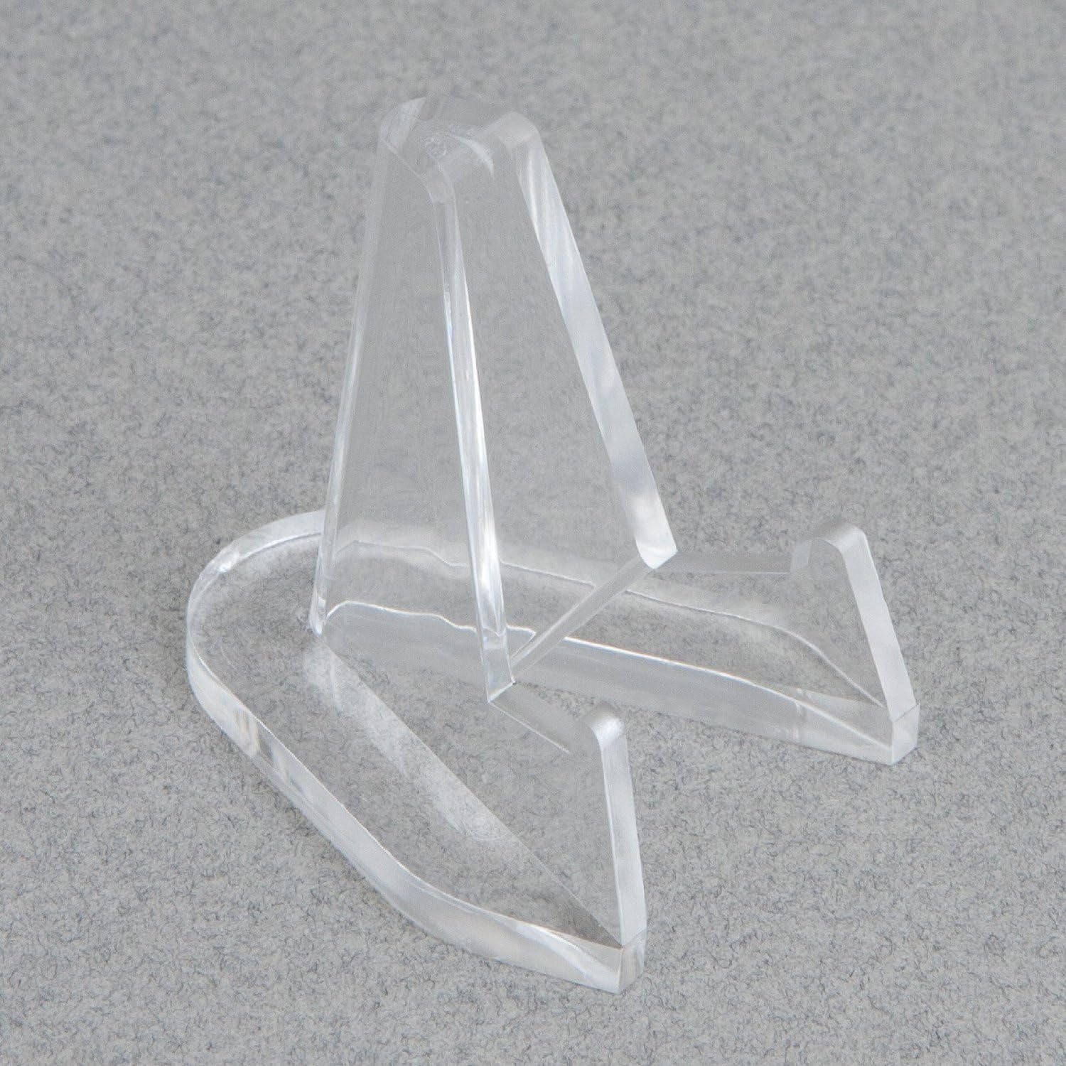ACRAFT Small Display Stand Clear Acrylic Easel Holder for Pocket Watches, Lighters & Knife (Qty 25)