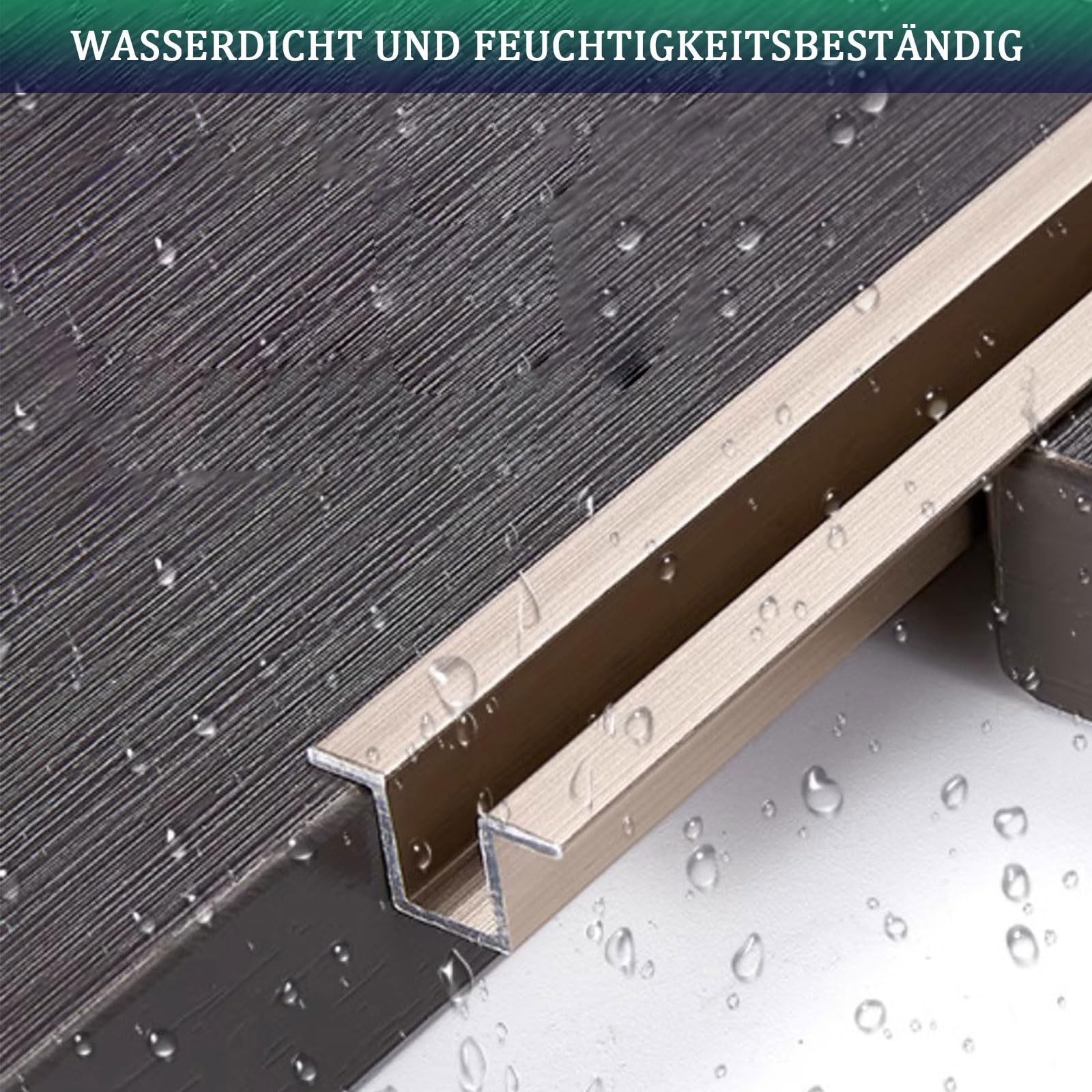 UProfile Übergangsstreifen aus Aluminium, 100 cm, wasserdicht, Bodenverkleidung für Fliesen, Laminat, Holz, Vinyl, dekoratives Metallprofil (schwarz, Breite: 20 mm), 3 Stück