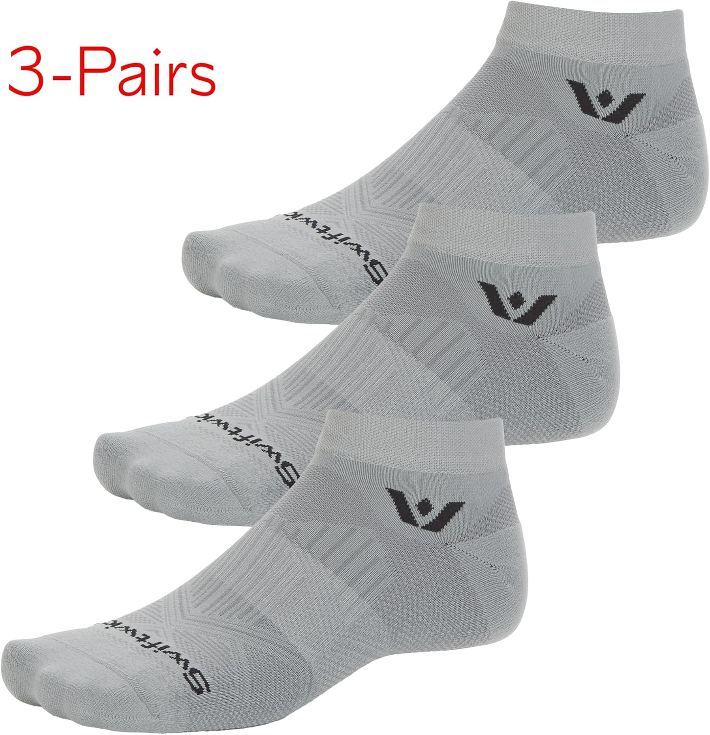 Swiftwick- ASPIRE (3 Pairs) Ankle Running & Cycling Socks, Breathable, Compression Fit