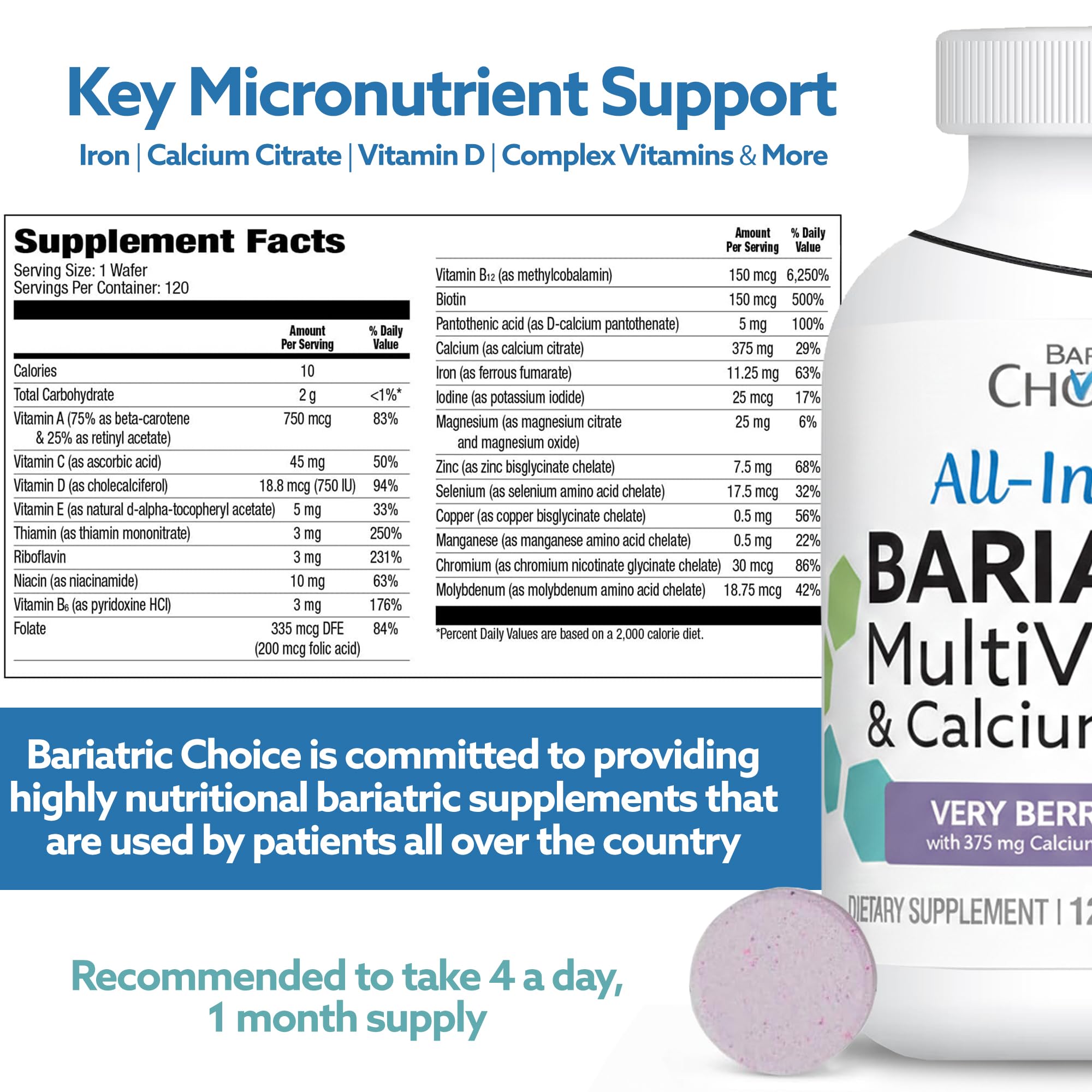 Bariatric Choice All-in-One Chewable Multivitamin + Iron & Calcium (30-Day) — Amazon image 7