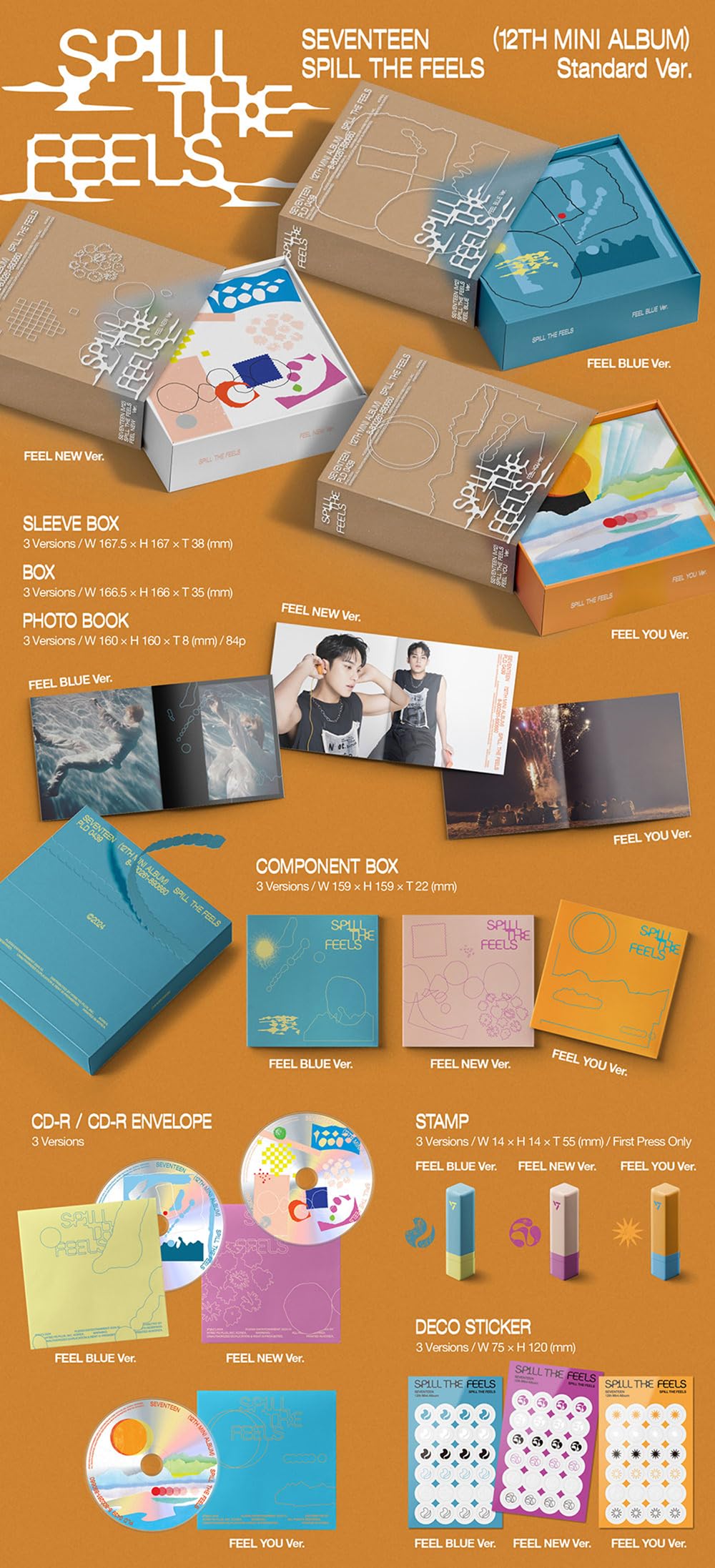 Amazon.com: SEVENTEEN - 12TH MINI ALBUM SPILL THE FEELS