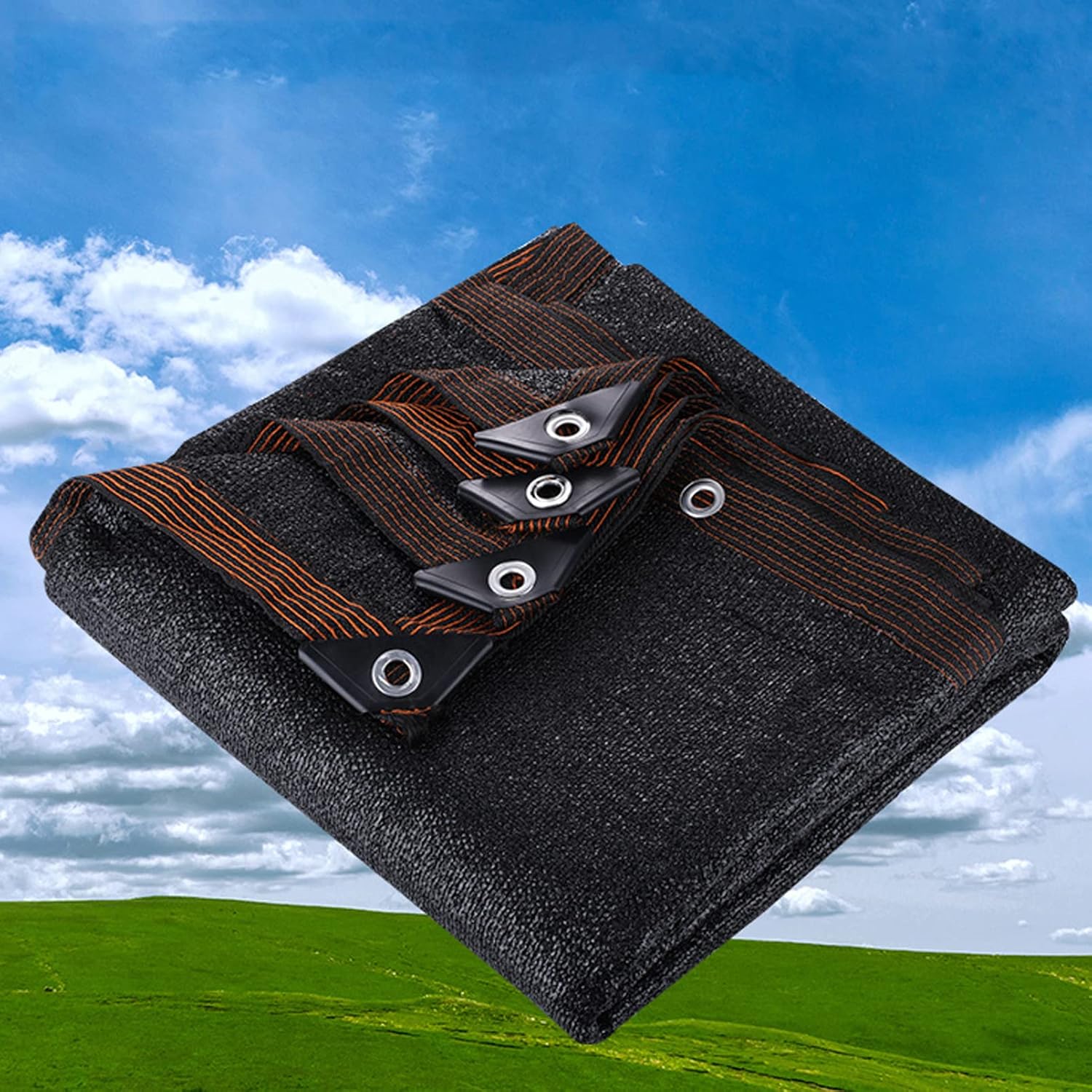 Sunblock Shade Cloth Black Garden Sunshade Net UV Resistant Fabric Mesh Tarp Outdoor Protective Net Heat Insulation Shade Netting,for Garden Flower Plant Suitable (4x4m/13.1x13.1ft)