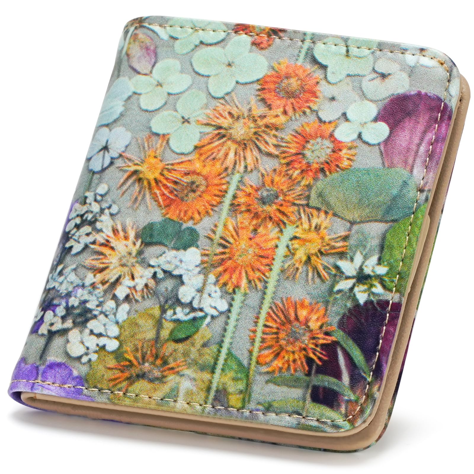 APHISON Womens Wallet, Slim Small Wallet for Women RFID Wallet Women Cartoon Microfiber Leather with ID Credit Card Holder Zipper Coin Pocket Bifold