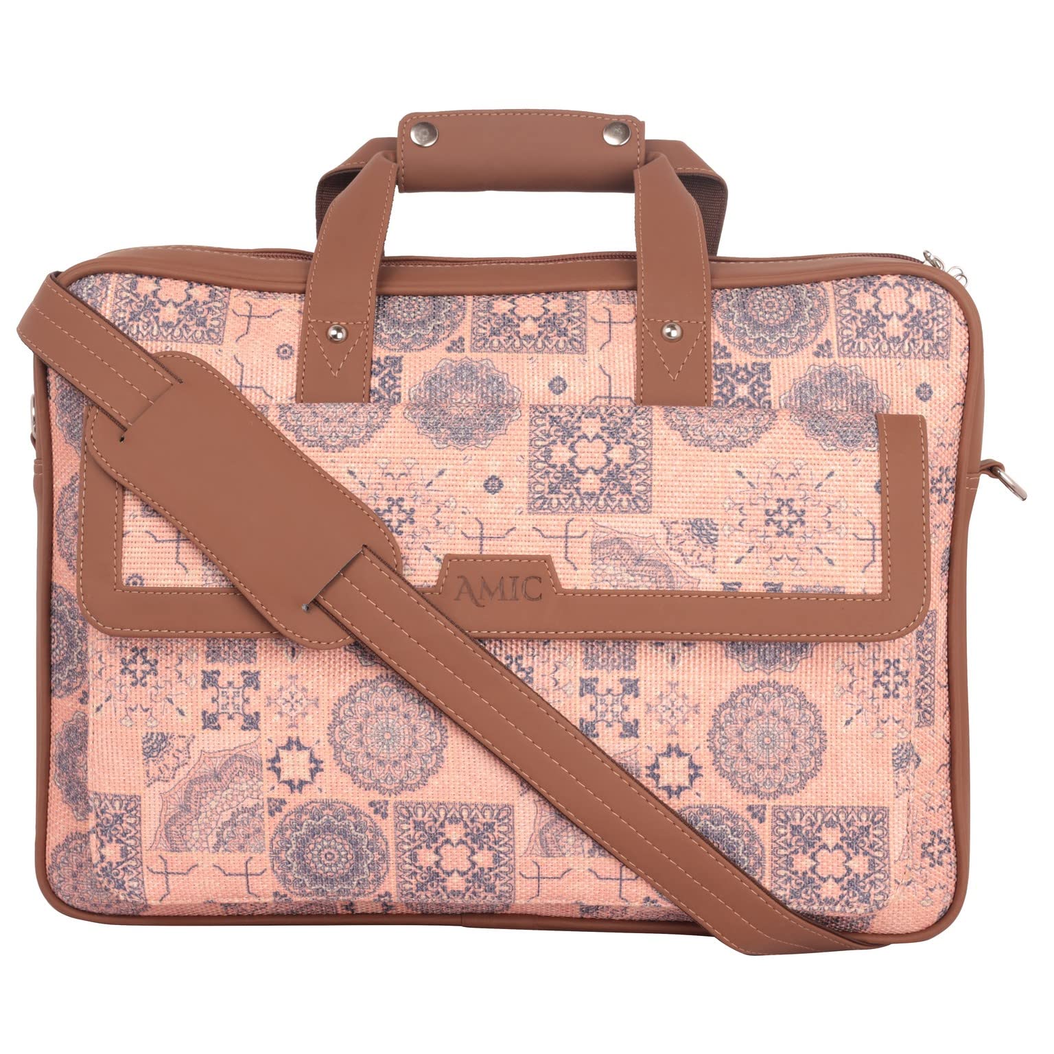 AMIC Mughal Art women Handcrafted Vegan Leather with Jute Printed classic Laptop bag (Mughal Art) (B0BZJTKXC5) Amazon Price History, Amazon Price Tracker