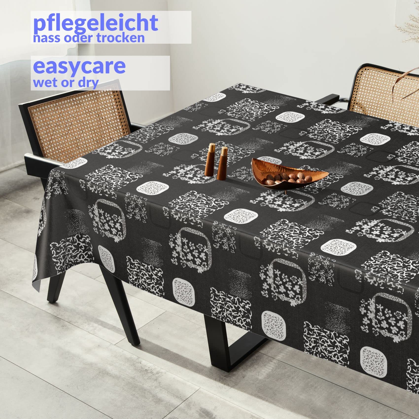 Nappe En Toile Cirée Lavable, Rectangulaire, Ronde, Ovale De Qualité Supérieure, Pour Table De Jardin, élégance, Ovale, 140 X 280 Cm, Avec Ourlet Dixie