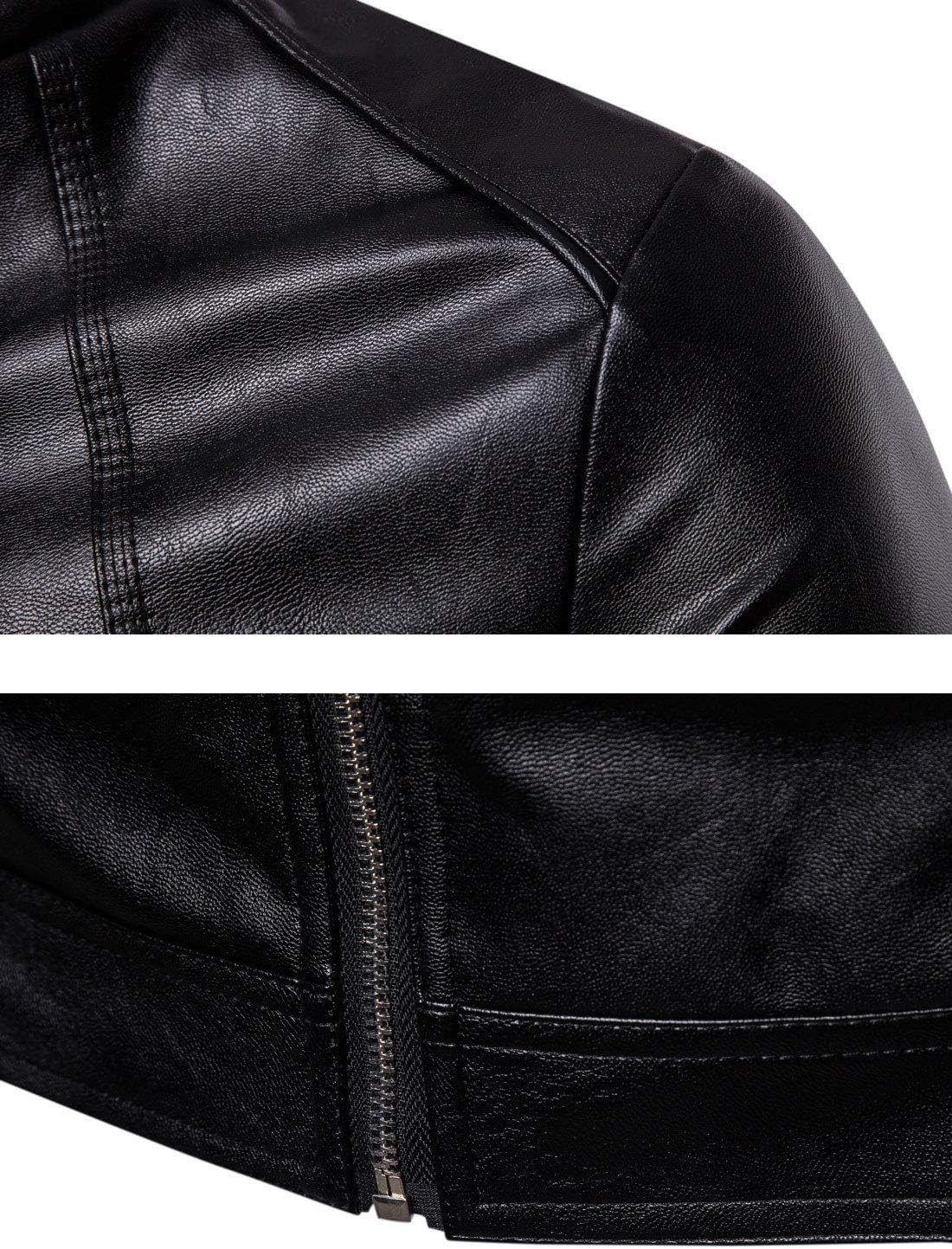 Flygo Mens Faux Leather Bomber Jacket Moto Biker Jackets Coats