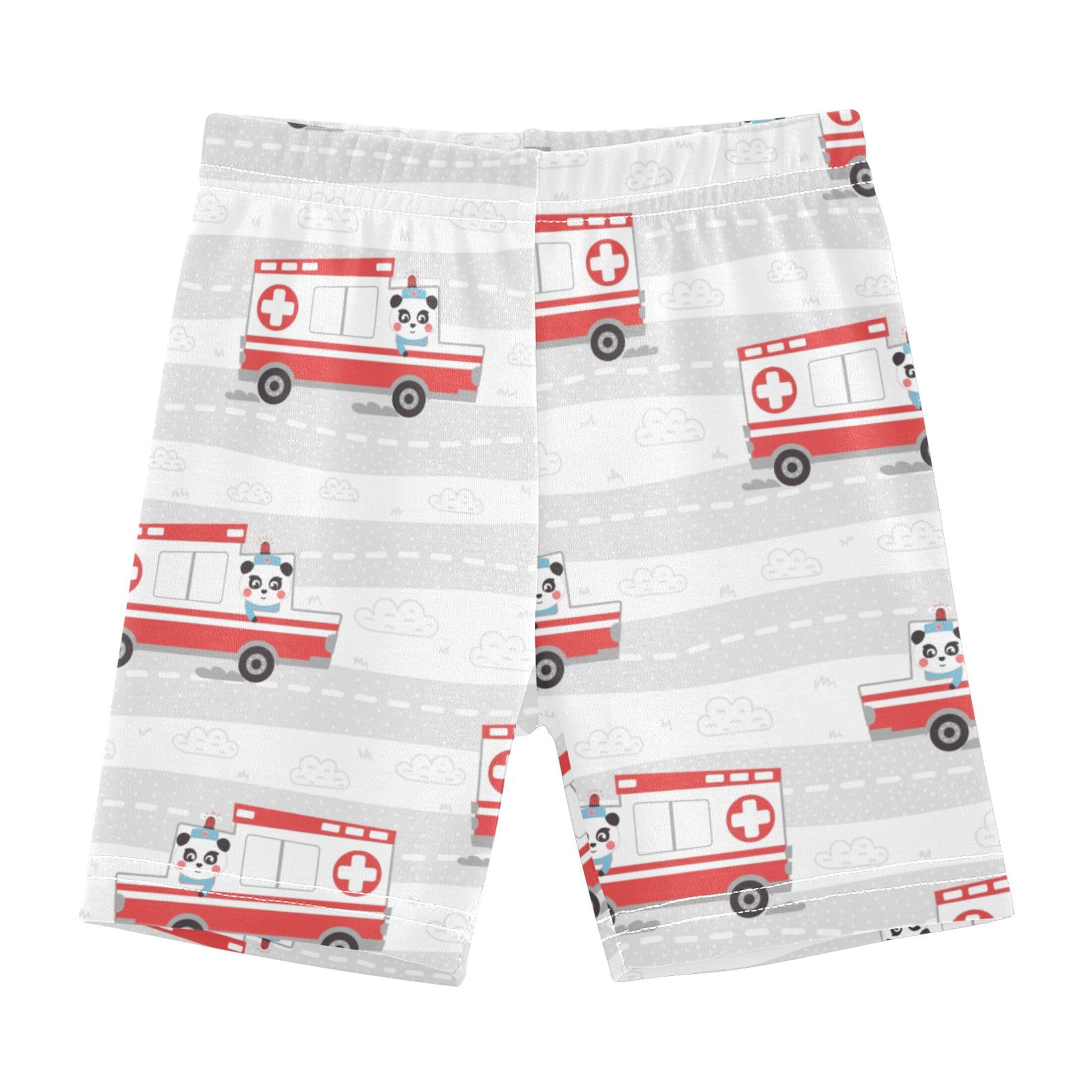 Vozoza Ambulance Car Grey Toddler Girls Shorts Under Dress Cartwheel Shorts Legging Summer Outfits Clothes Size 5T